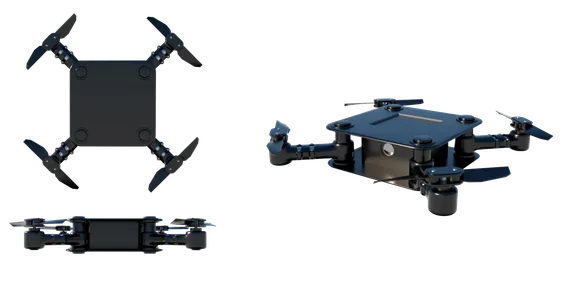 Nano26 drone from the top, side and front